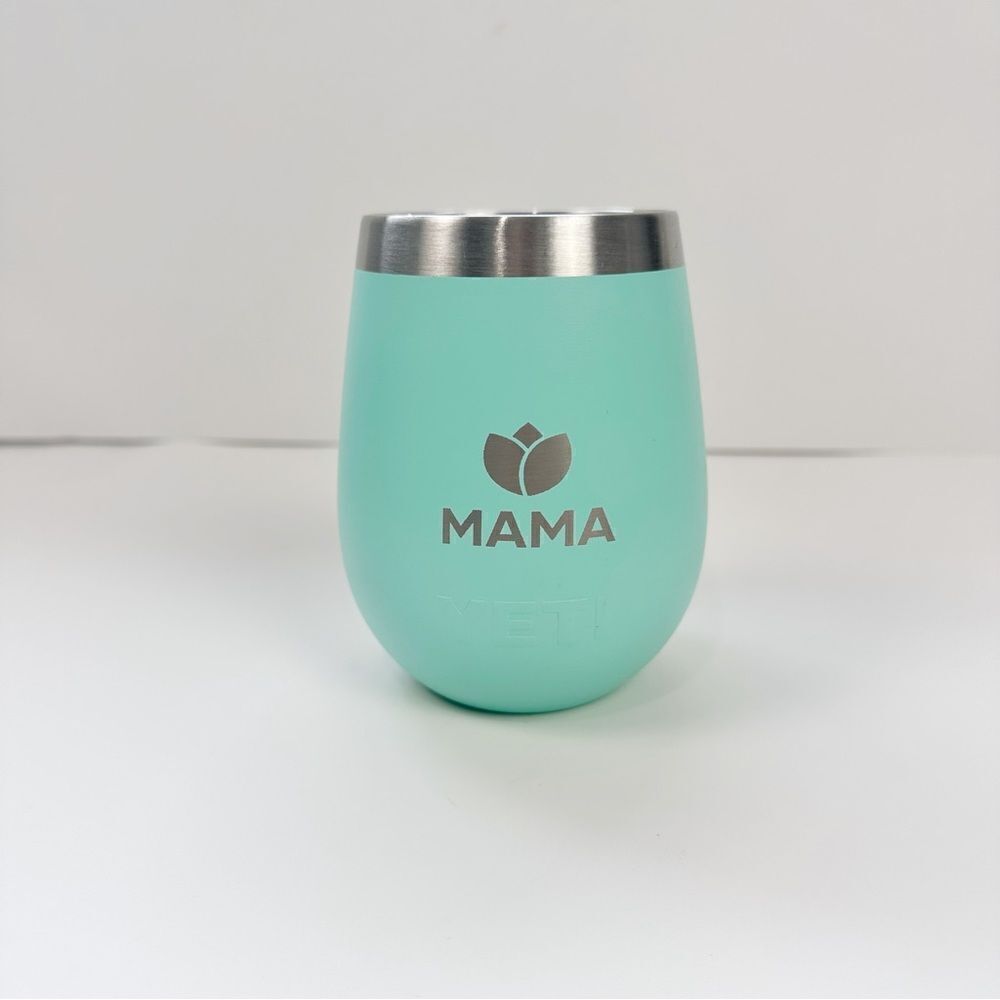 Personalized “ Mama” Yeti 10oz Wine Tumbler Cup in Seafoam